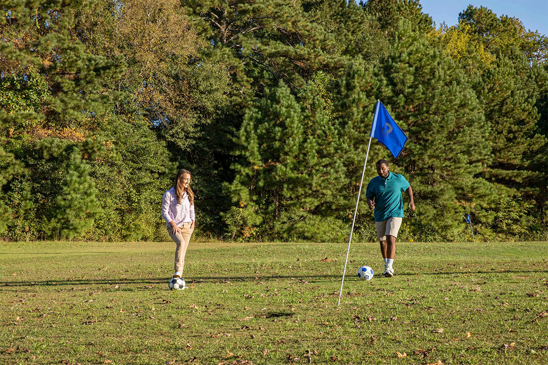 Footgolf: Where soccer meets golf in the scenic Henry County courses.